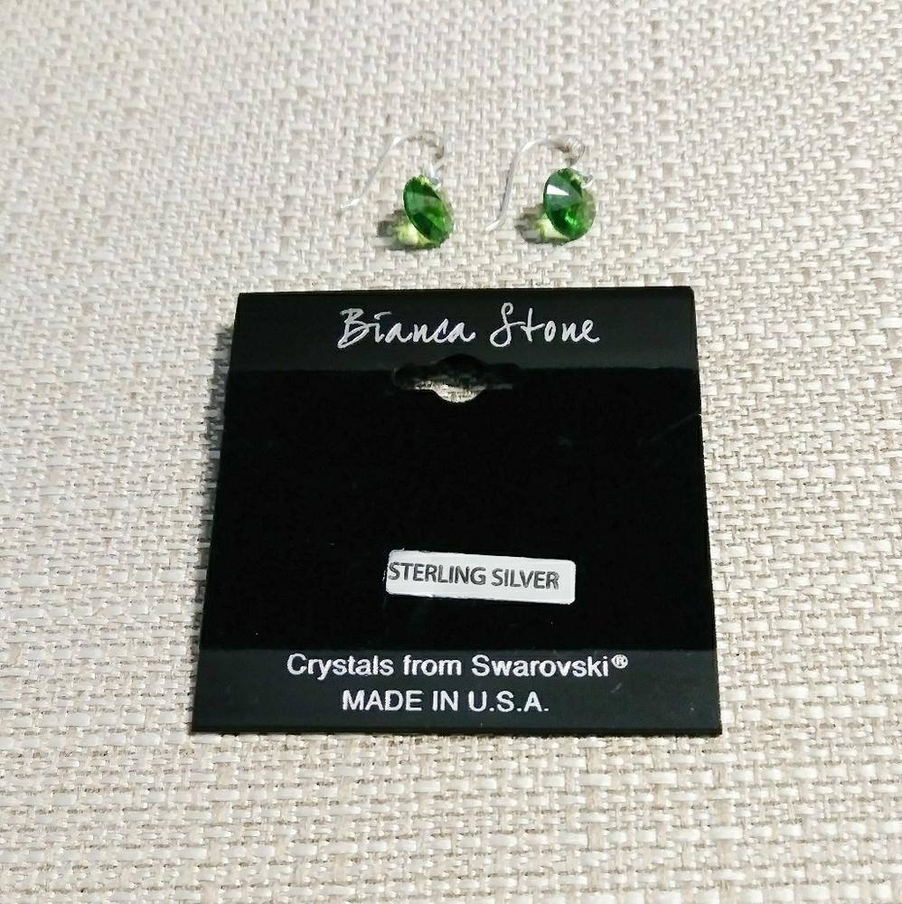 925 Sterling Silver Swarovski Crystal Earrings - Picture 5 of 5